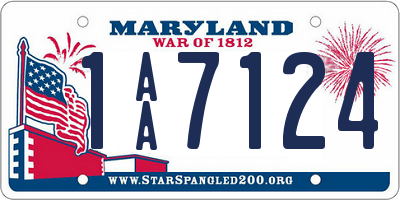 MD license plate 1AA7124