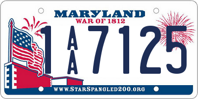 MD license plate 1AA7125