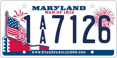 MD license plate 1AA7126