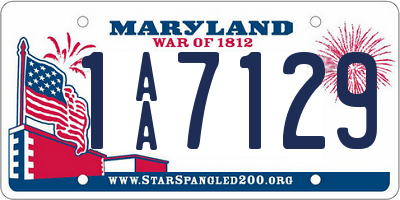 MD license plate 1AA7129