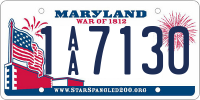 MD license plate 1AA7130