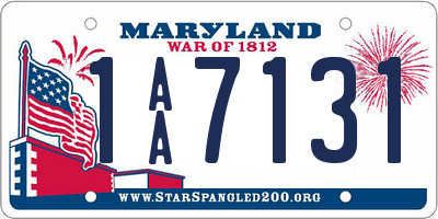 MD license plate 1AA7131