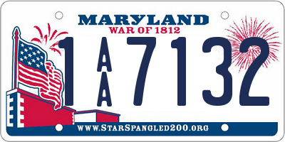 MD license plate 1AA7132