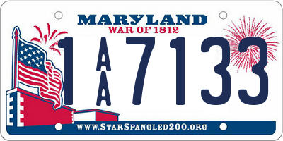 MD license plate 1AA7133