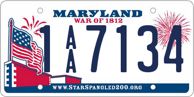 MD license plate 1AA7134