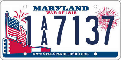 MD license plate 1AA7137
