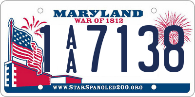 MD license plate 1AA7138