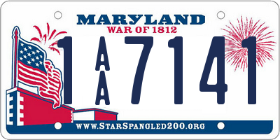 MD license plate 1AA7141