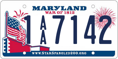 MD license plate 1AA7142