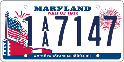 MD license plate 1AA7147