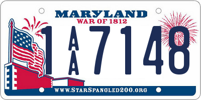 MD license plate 1AA7148