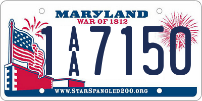 MD license plate 1AA7150