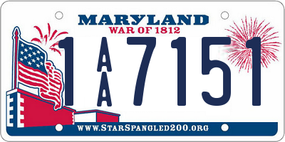 MD license plate 1AA7151