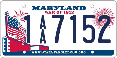 MD license plate 1AA7152