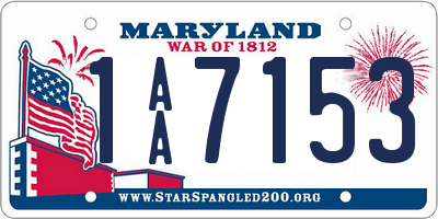 MD license plate 1AA7153