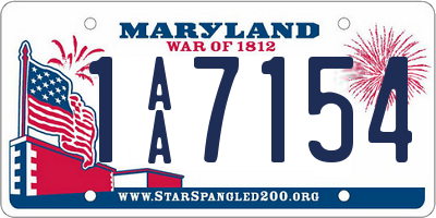 MD license plate 1AA7154