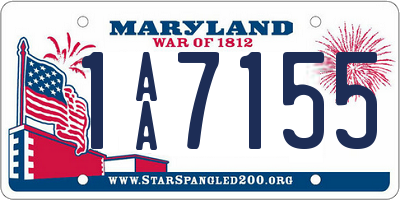 MD license plate 1AA7155