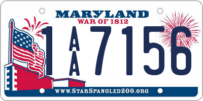 MD license plate 1AA7156