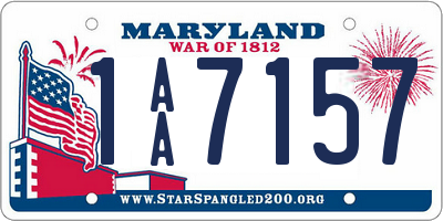 MD license plate 1AA7157