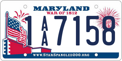 MD license plate 1AA7158