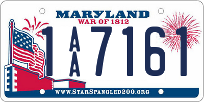 MD license plate 1AA7161