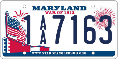 MD license plate 1AA7163