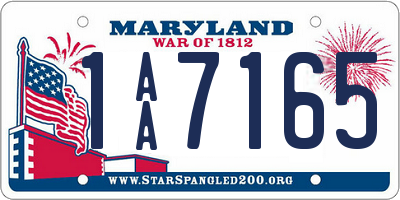 MD license plate 1AA7165