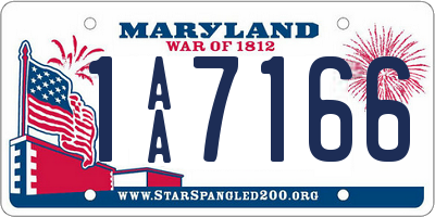 MD license plate 1AA7166