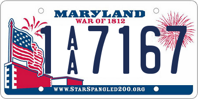 MD license plate 1AA7167