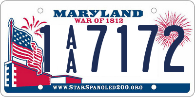 MD license plate 1AA7172