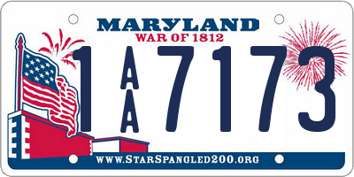 MD license plate 1AA7173