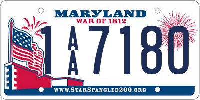 MD license plate 1AA7180