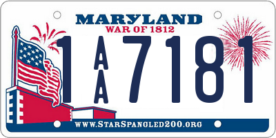 MD license plate 1AA7181