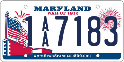 MD license plate 1AA7183