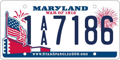 MD license plate 1AA7186
