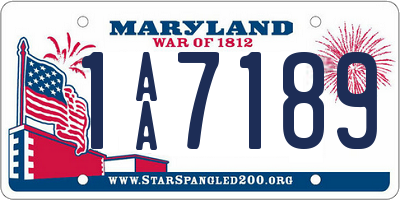 MD license plate 1AA7189