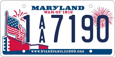 MD license plate 1AA7190