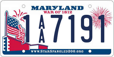 MD license plate 1AA7191