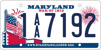 MD license plate 1AA7192