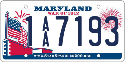 MD license plate 1AA7193