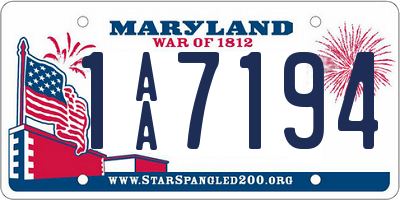 MD license plate 1AA7194