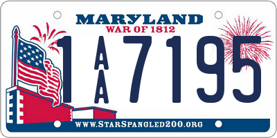 MD license plate 1AA7195