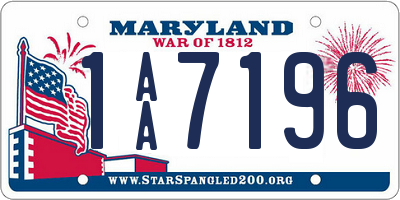 MD license plate 1AA7196