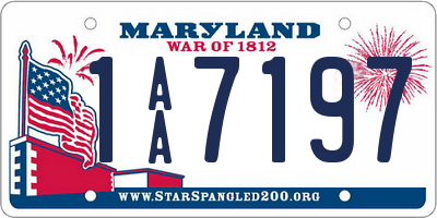 MD license plate 1AA7197