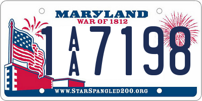 MD license plate 1AA7198