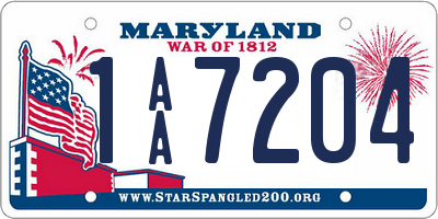 MD license plate 1AA7204