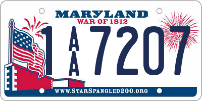 MD license plate 1AA7207