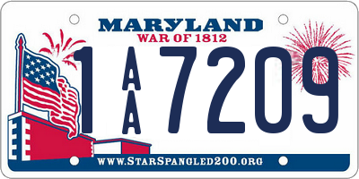 MD license plate 1AA7209