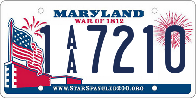 MD license plate 1AA7210