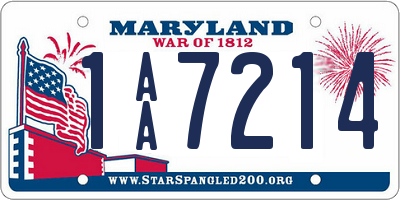 MD license plate 1AA7214